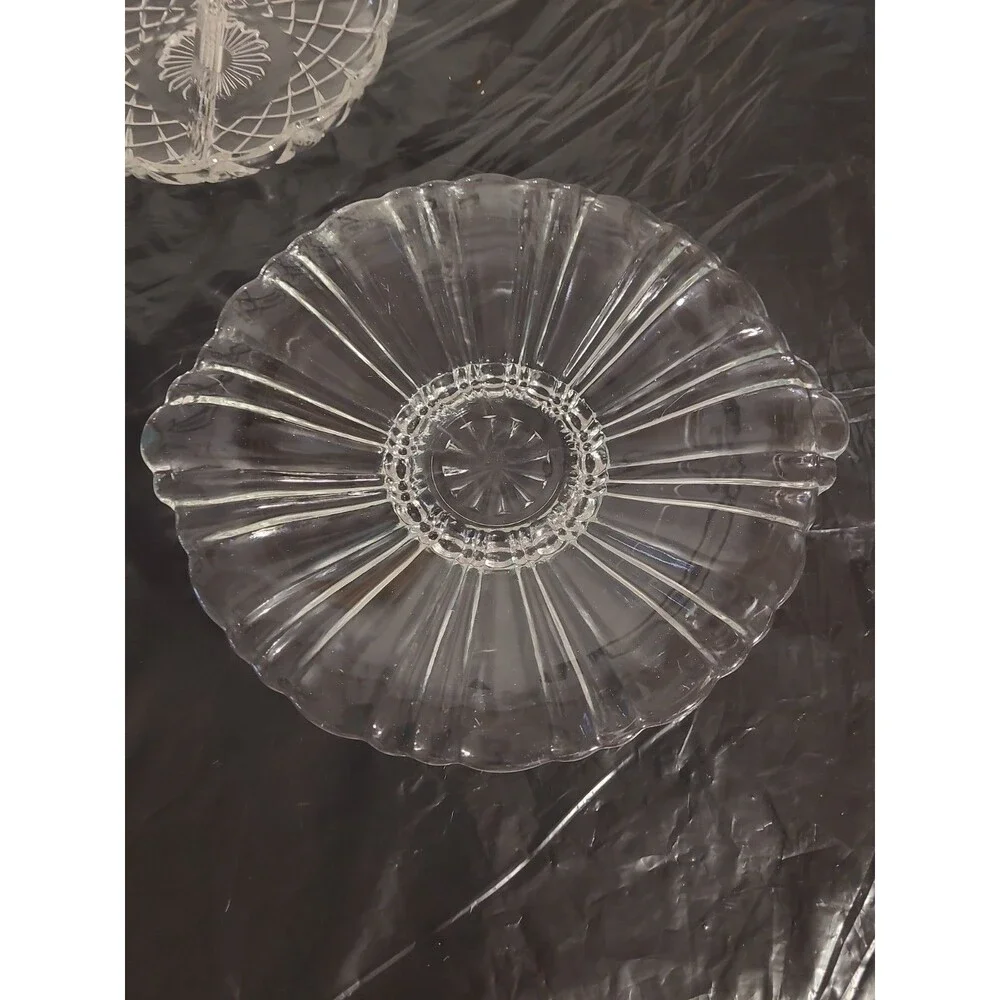 3 Relish/candy Pressed Glass Serving Dishes